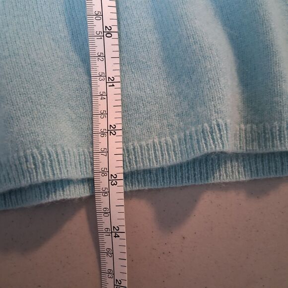 Cashmere Sweater Women's Size S Charter Club Luxury Light Blue Turtleneck - Picture 8 of 9